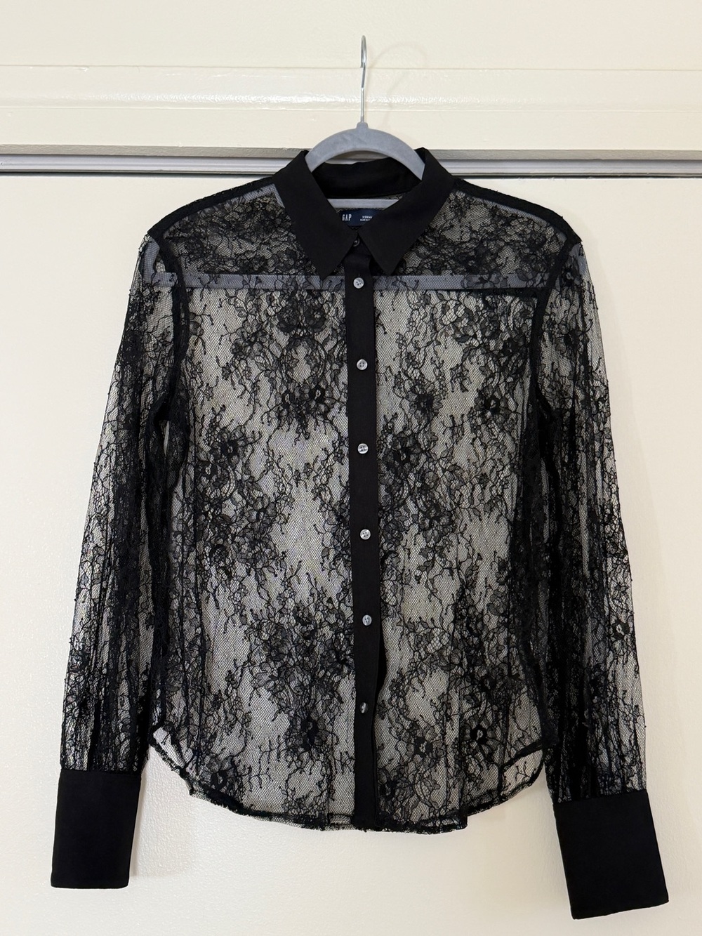 Gap Black Lace Button Down